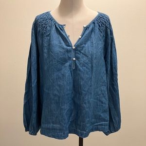 Brand New Denim Long Sleeve 4 Button Shirt M